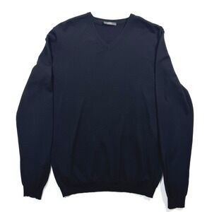 JOOP Black Merino Extra Fine Wool V Neck‎ Sweater S Unisex Quiet Luxury Casual